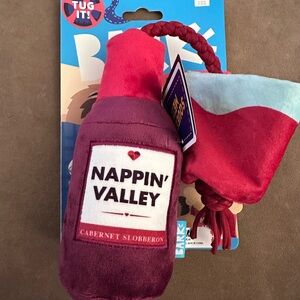 Bark Nappin' Valley Wine Bottle Dog Toy - Red and Purple